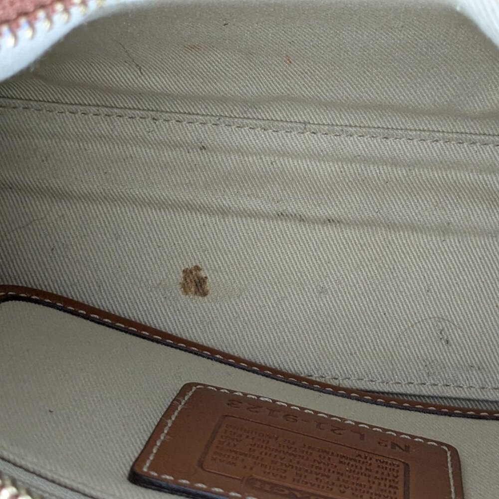 Coach vintage Cavas Leather  Shoulder Bag Crossbody Black Brown - Picture 15 of 16